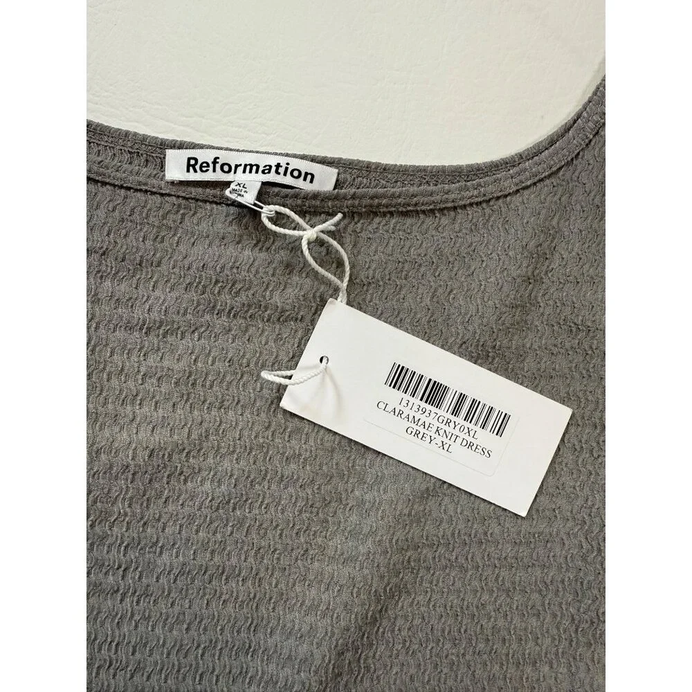 NWT Reformation Gray XL Claramae Maxi Sleeveless Dress Deadstock (bin AA220) - Picture 8 of 8